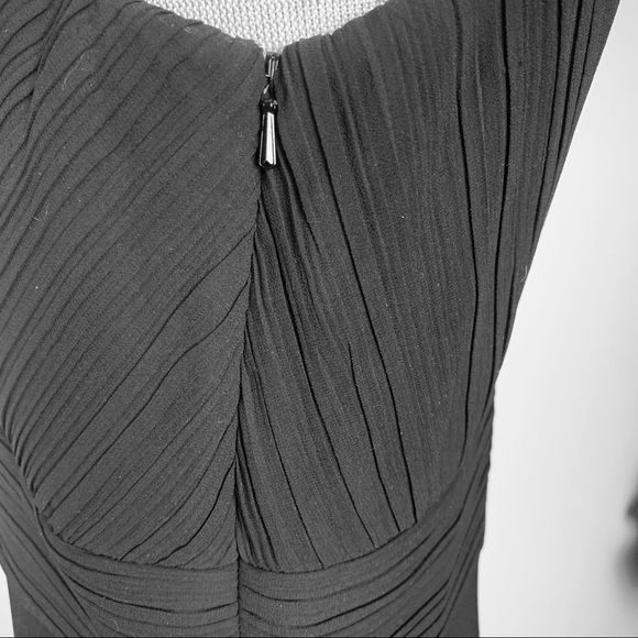 Evan Piccone Black Dress w Gathered V-Neck in Front and Back & Jeweled P… - Picture 12 of 14